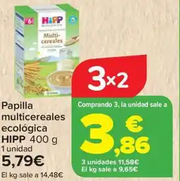 Carrefour HIPP Papilla multicereales ecológica oferta