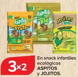 Carrefour ASPITOS y JOJITOS En snack infantiles ecológicos oferta