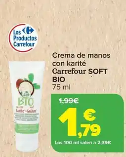 Carrefour CARREFOUR SOFT BIO Crema de manos con karité oferta