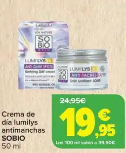 Carrefour SOBIO Crema de día lumilys antimanchas oferta
