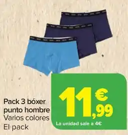 Carrefour Pack 3 bóxer punto hombre oferta