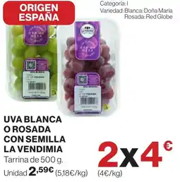 Supercor Uva blanca o rosada con semilla la vendimia oferta