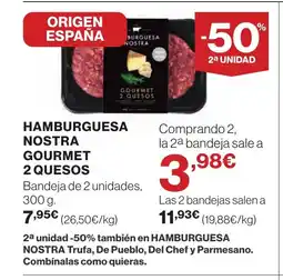 Supercor Hamburguesa nostra gourmet 2 quesos oferta
