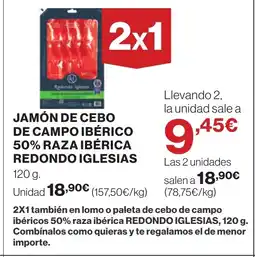 Supercor Jamón de cebo de campo ibérico 50% raza ibérica redondo oferta