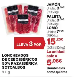 Supercor SOTOALBOS Loncheados de cebo ibéricos 50% raza ibérica oferta