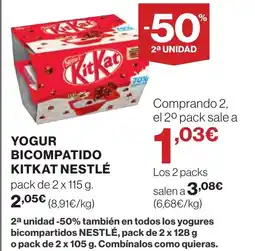 Supercor KITKAT NESTLÉ Yogur bicompatido oferta