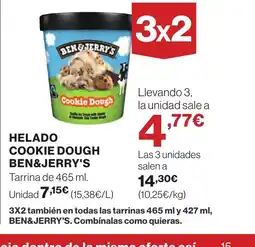Supercor BEN & JERRY'S Helado cookie dough oferta