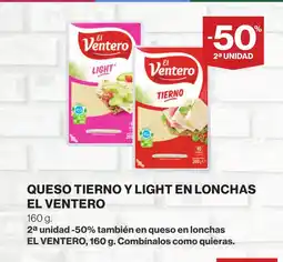 Supercor EL VENTERO Queso tierno y light en lonchas oferta