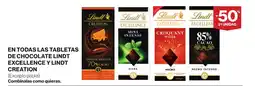 Supercor En todas las tabletas de chocolate lindt excellence y lindt creation oferta