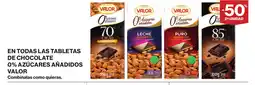 Supercor VALOR En todas las tabletas de chocolate 0% azúcares añadidos oferta
