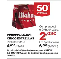 Supercor MAHOU CINCO ESTRELLAS Cerveza oferta