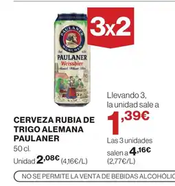 Supercor PAULANER Cerveza rubia de trigo alemana oferta