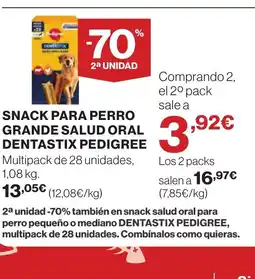 Supercor PEDIGREE Snack para perro grande salud oral dentastix oferta