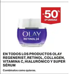 Supercor En todos los productos olay regenerist, retinol, collagen, vitamina c, hialurónico y super sérum oferta