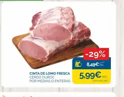 Cash Ecofamilia Cinta de lomo fresca cerdo duroc por medias o enteras oferta