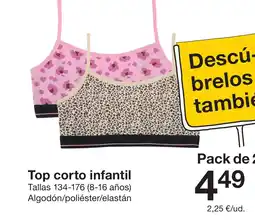 Zeeman Top corto infantil oferta