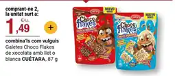 BonpreuEsclat CUÉTARA Galetes Choco Flakes de xocolata amb llet o blanca oferta