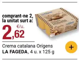BonpreuEsclat LA FAGEDA Crema catalana Orígens oferta