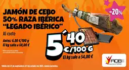 AhorraMas Jamón de cebo 50% raza ibérica legado ibérico oferta