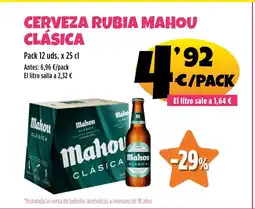 AhorraMas MAHOU CLÁSICA Cerveza rubia oferta