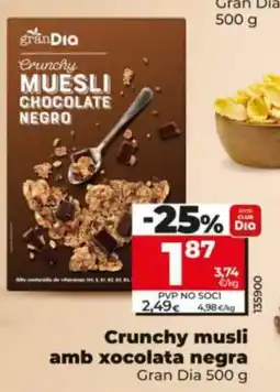 Dia Crunchy musli amb xocolata negra oferta