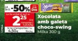 Dia MILKA Xocolata amb galeta choco-swing oferta
