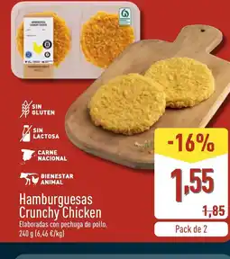 ALDI Hamburguesas Crunchy Chicken oferta