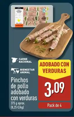 ALDI Pinchos de pollo adobado con verduras oferta