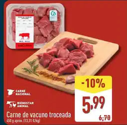 ALDI Carne de vacuno troceada oferta