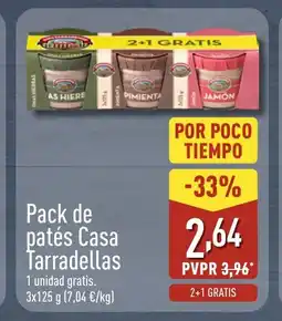 ALDI CASA TARRADELLAS Pack de patés oferta