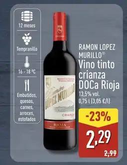 ALDI RAMON LOPEZ MURILLO Vino tinto crianza DOCa Rioja oferta