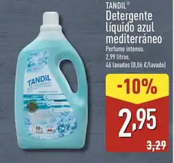 ALDI TANDIL Detergente líquido azul mediterráneo oferta