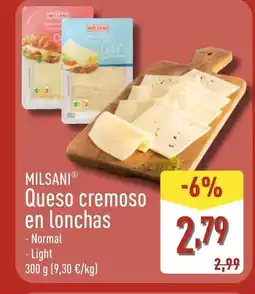 ALDI MILSANI Queso cremoso en lonchas oferta