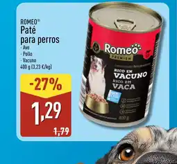 ALDI ROMEO Paté para perros oferta