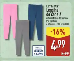 ALDI LILY & DAN Leggins de canalé oferta