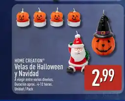 ALDI HOME CREATION Velas de Halloween y Navidad oferta