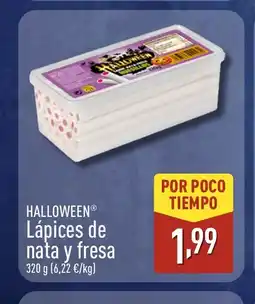 ALDI HALLOWEEN Lápices de nata y fresa oferta