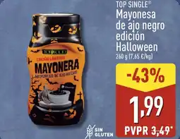 ALDI TOP SINGLE Mayonesa de ajo negro edición Halloween oferta