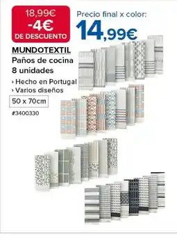 Costco MUNDOTEXTIL Paños de cocina 8 unidades oferta