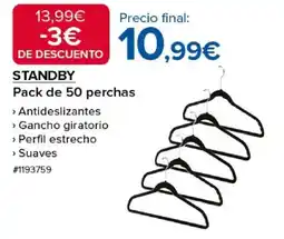 Costco STANDBY Pack de 50 perchas oferta