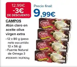Costco CAMPOS Atún claro en aceite oliva virgen extra oferta