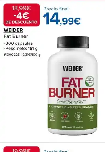 Costco WEIDER Fat Burner oferta