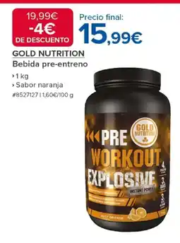 Costco GOLD NUTRITION Bebida pre-entreno oferta
