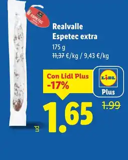 Lidl REALVALLE Espetec extra oferta