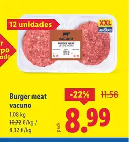 Lidl Burger meat vacuno oferta