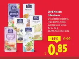 Lidl LORD NELSON Infusiones oferta