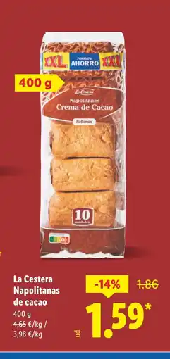 Lidl LA CESTERA Napolitanas de cacao oferta