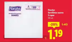 Lidl FLORALYS Servilletas suaves 2 capas oferta