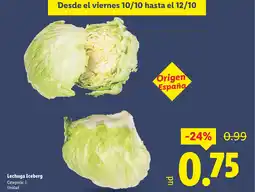 Lidl Lechuga Iceberg oferta