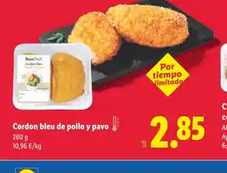 Lidl Cordon bleu de pollo y pavo oferta